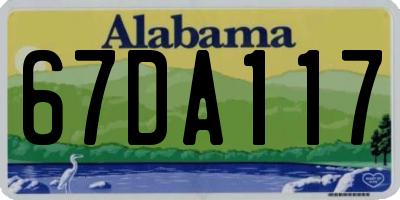 AL license plate 67DA117