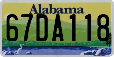 AL license plate 67DA118