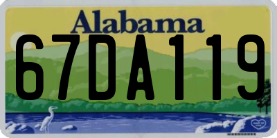 AL license plate 67DA119