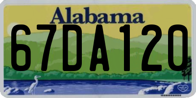 AL license plate 67DA120