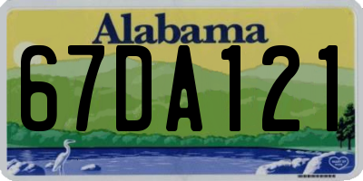 AL license plate 67DA121