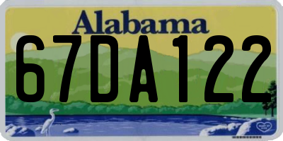AL license plate 67DA122