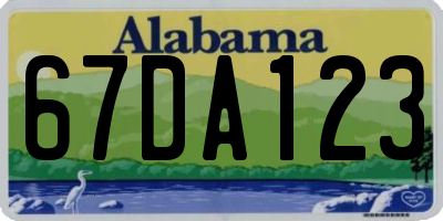 AL license plate 67DA123