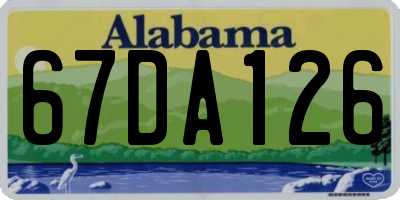 AL license plate 67DA126