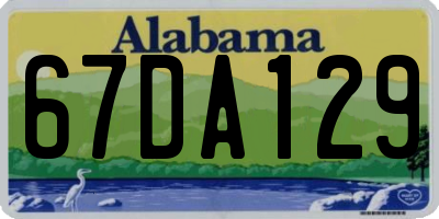 AL license plate 67DA129