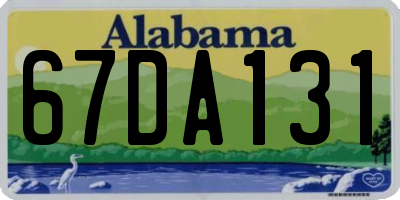 AL license plate 67DA131