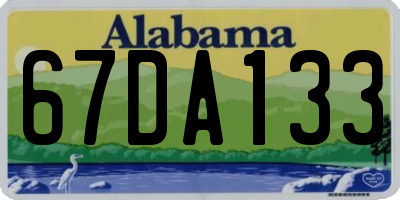 AL license plate 67DA133