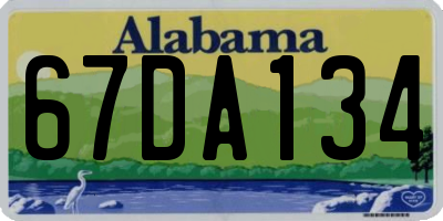 AL license plate 67DA134