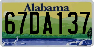 AL license plate 67DA137