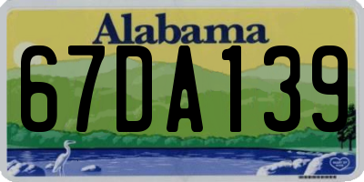 AL license plate 67DA139