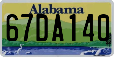 AL license plate 67DA140