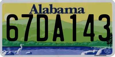 AL license plate 67DA143