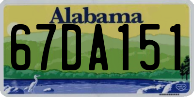 AL license plate 67DA151
