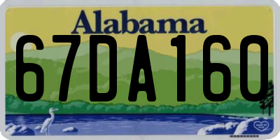 AL license plate 67DA160