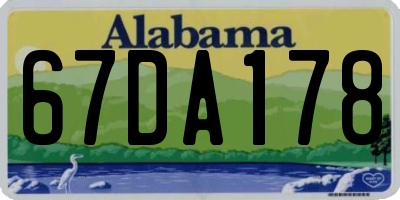 AL license plate 67DA178