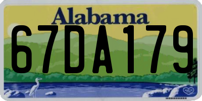 AL license plate 67DA179