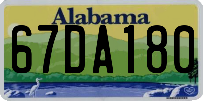 AL license plate 67DA180