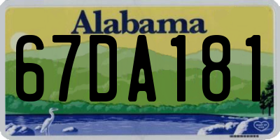 AL license plate 67DA181