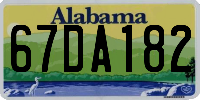 AL license plate 67DA182