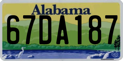 AL license plate 67DA187