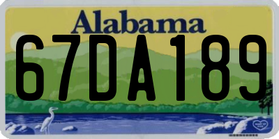 AL license plate 67DA189
