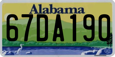 AL license plate 67DA190