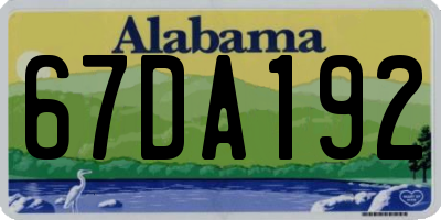 AL license plate 67DA192