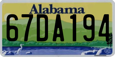 AL license plate 67DA194