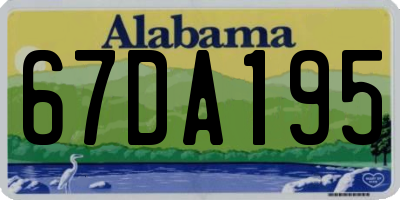 AL license plate 67DA195