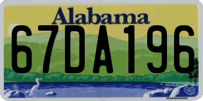 AL license plate 67DA196
