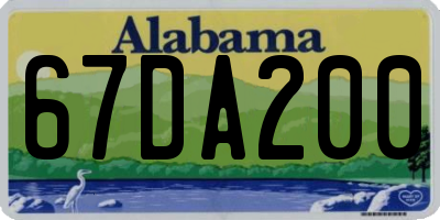 AL license plate 67DA200