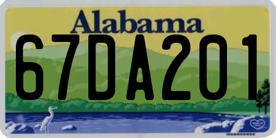 AL license plate 67DA201