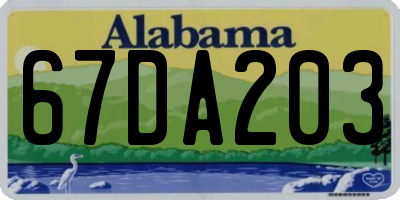 AL license plate 67DA203