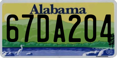 AL license plate 67DA204