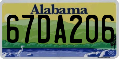 AL license plate 67DA206