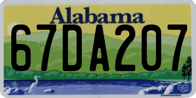 AL license plate 67DA207