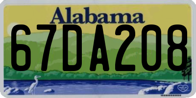 AL license plate 67DA208