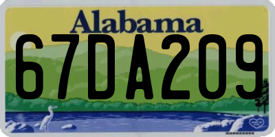 AL license plate 67DA209
