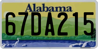 AL license plate 67DA215
