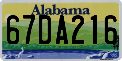 AL license plate 67DA216