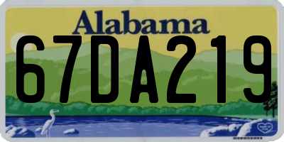 AL license plate 67DA219