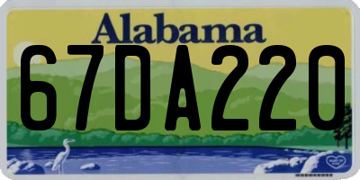 AL license plate 67DA220