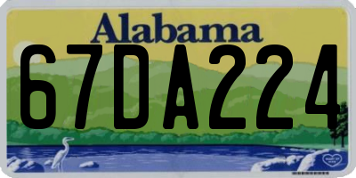 AL license plate 67DA224