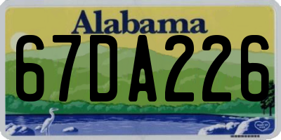 AL license plate 67DA226