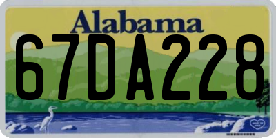 AL license plate 67DA228