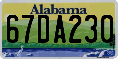 AL license plate 67DA230
