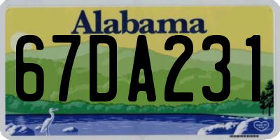 AL license plate 67DA231
