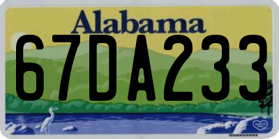 AL license plate 67DA233