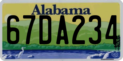 AL license plate 67DA234