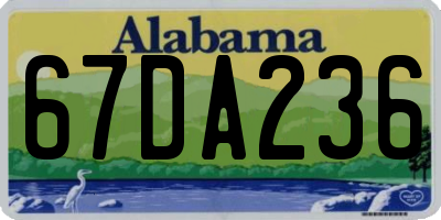AL license plate 67DA236